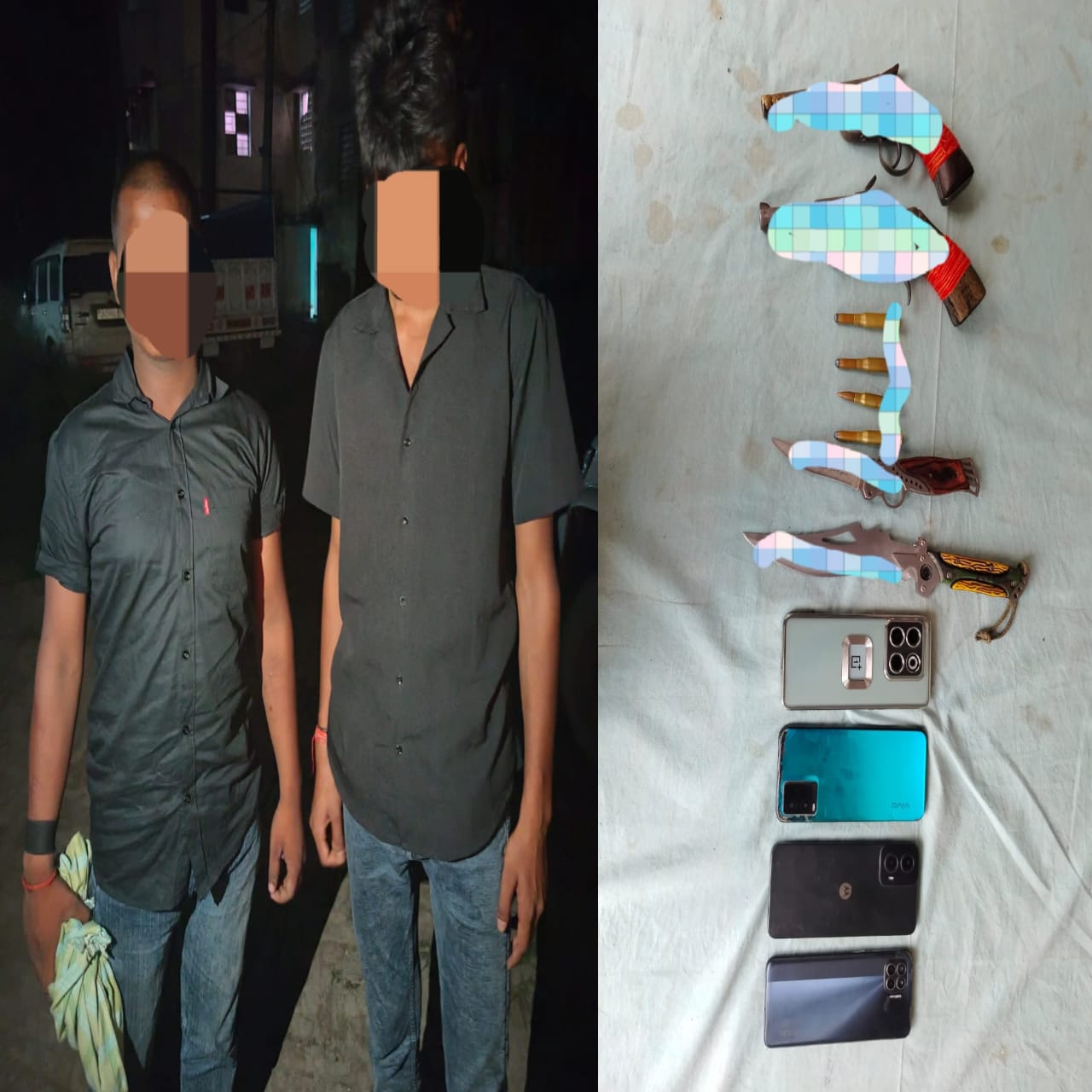 अमनौर में पुलिस की बड़ी कार्रवाई, तीन अपराधी गिरफ्तार।